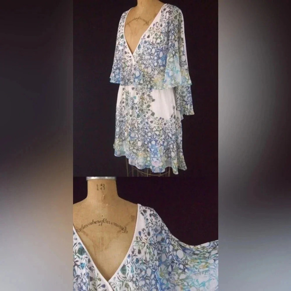 Free People BEST SELLER Sparks Fly Cape Mini Dress Sz M - Picture 2 of 8